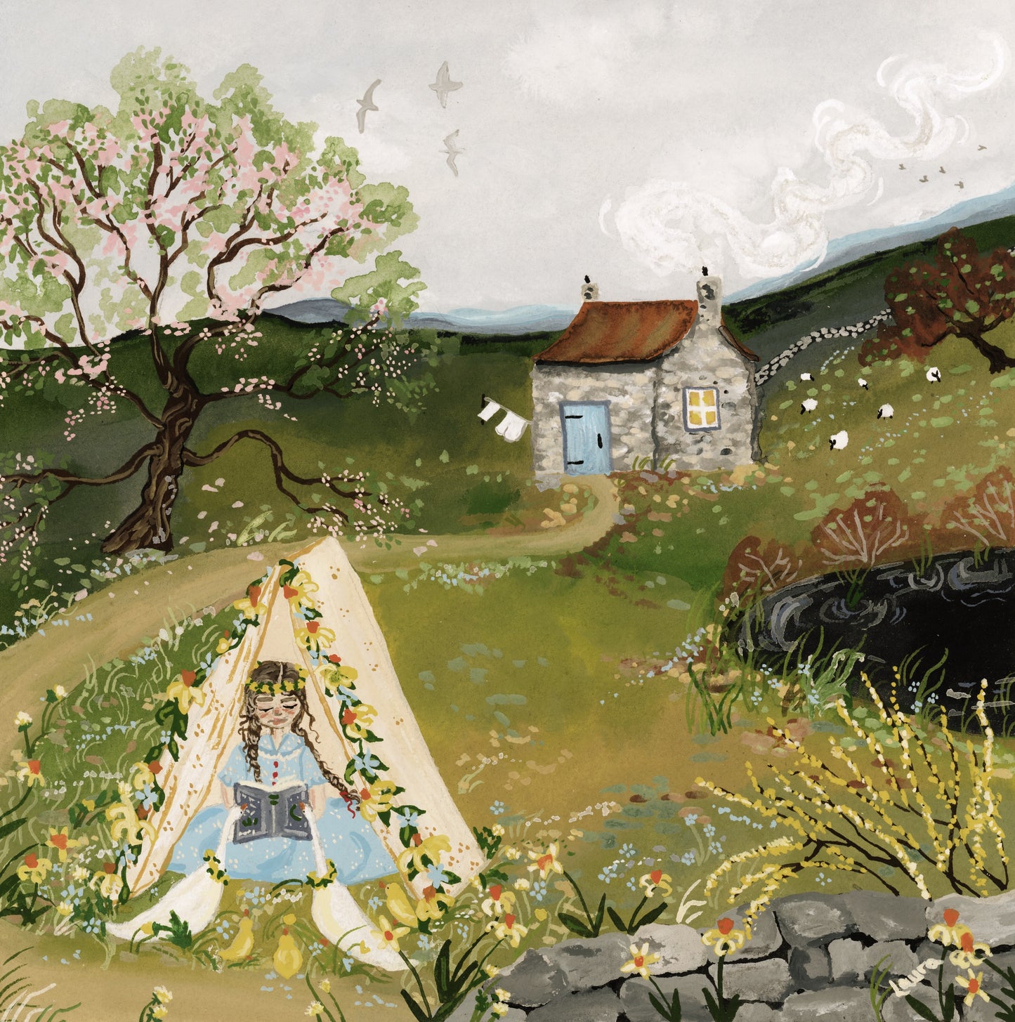 Among the daffodils